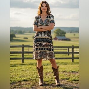 Vintage WNY Willys New York Geometric Dress